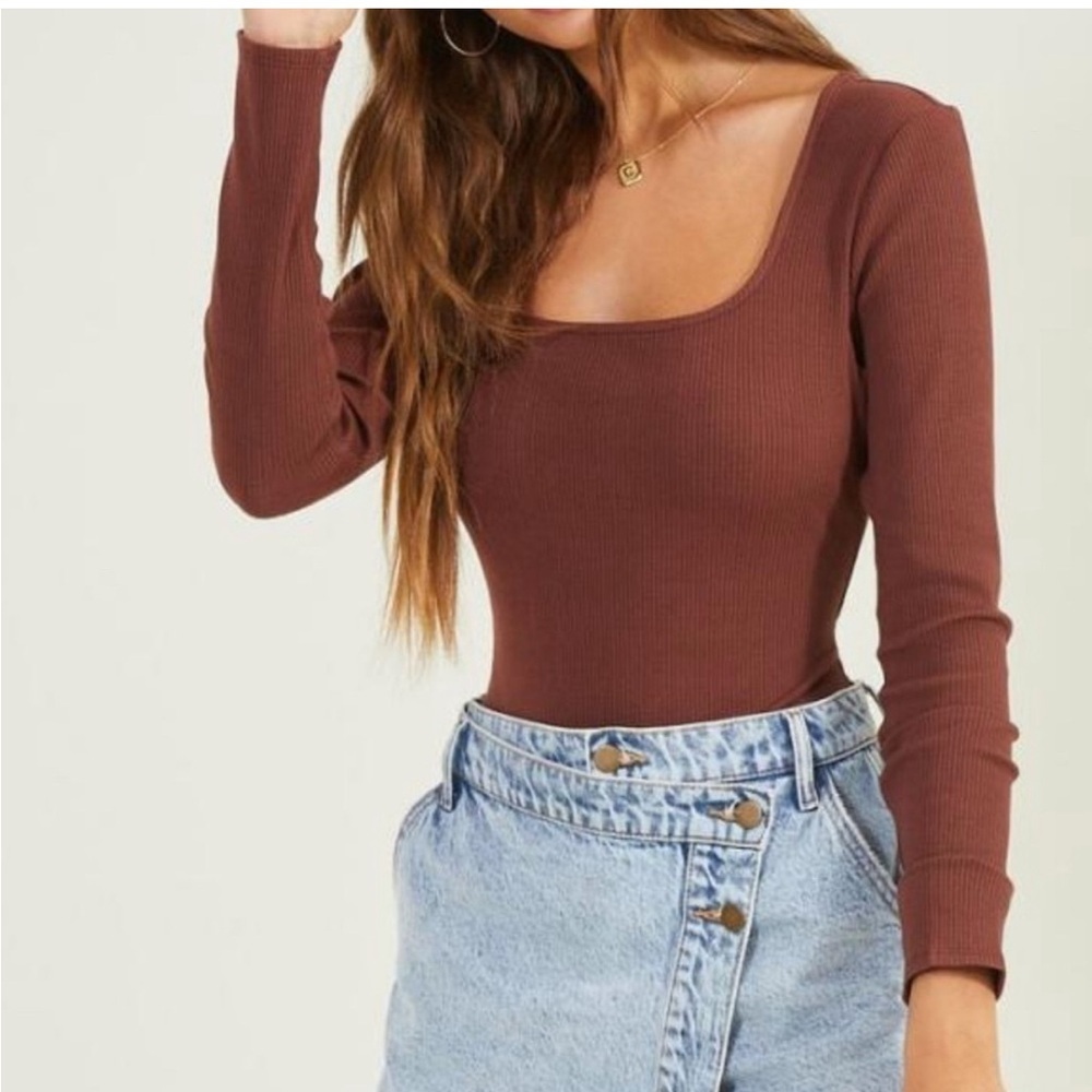 Altar’d State | NWT Long Sleeve Bodysuit in Chestnut | Sz S